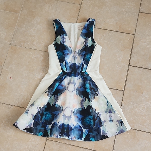 KEEPSAKE the Label Blue and White Floral Mini Dress Size Small - Picture 1 of 13